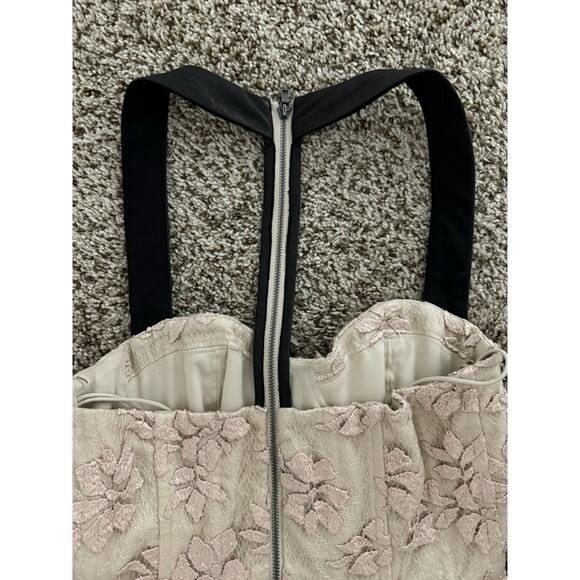 Alice + Olivia Nude Lace Gown Bustier leather t-back - Picture 9 of 12